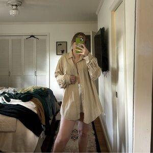 Oversized Men’s Pinstripe Shirt Dress